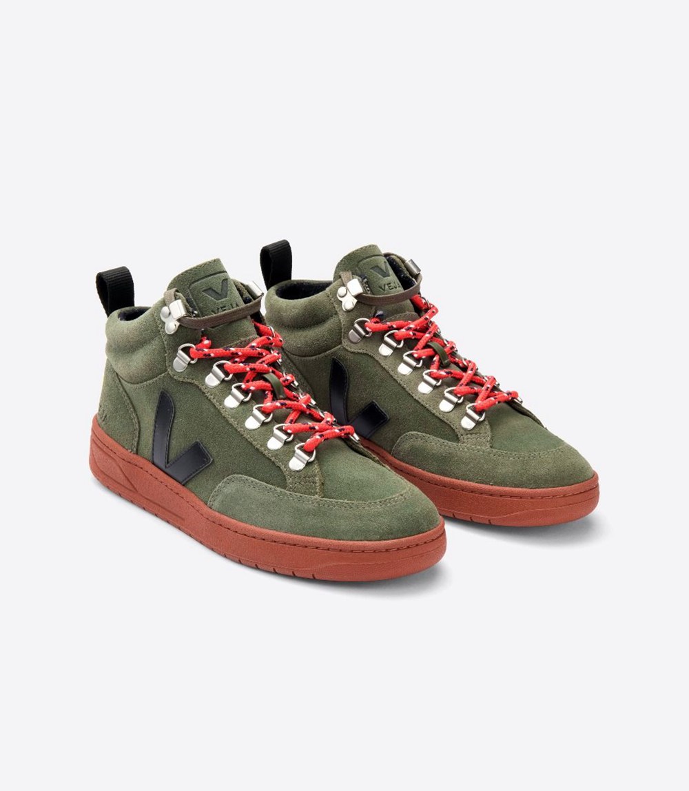 Veja Sneakers Barbati - Roraima Suede - Masline Verzi/Nigga - 5693017-PD